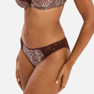 Slip donna microfibra leopardata e pizzo Sans Complexe 60PAP07