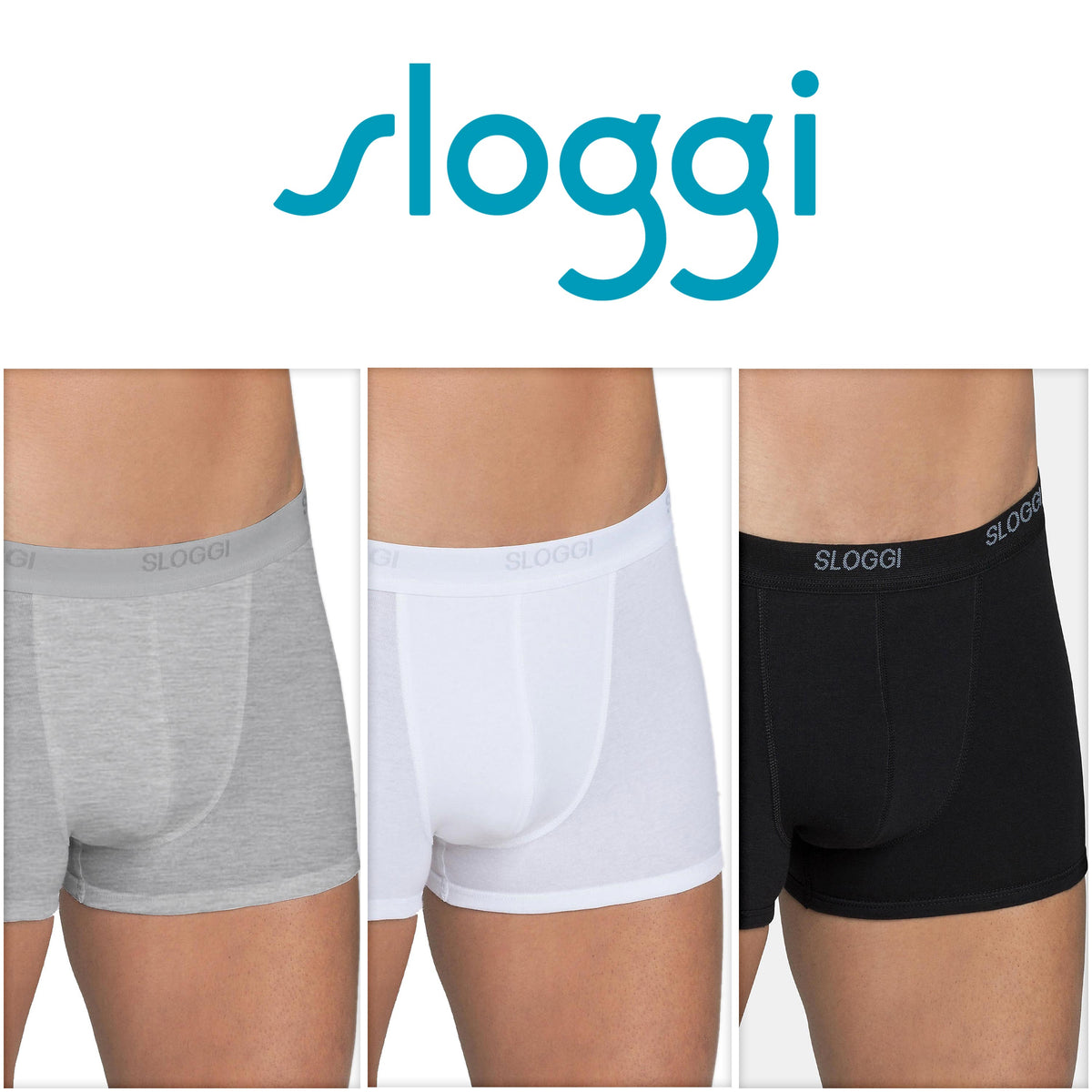 Boxer da uomo Sloggi short basic cotone 2 pezzi