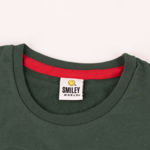 Felpa uomo natalizia Smiley 56107 caldo cotone felpato verde