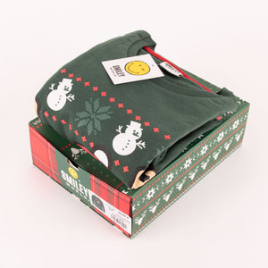 Felpa uomo natalizia Smiley 56107 caldo cotone felpato verde