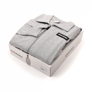 Tuta uomo cotone Superga full zip SMS23100 grigio melange