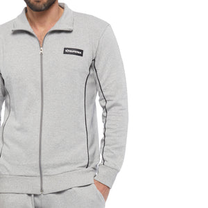 Tuta uomo cotone Superga full zip SMS23100 grigio melange