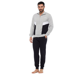 Tuta uomo cotone Superga full zip SMS23102 grigio melange