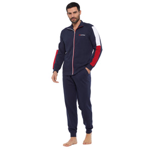 Tuta uomo cotone Superga full zip SMS23107 navy sport tempo libero