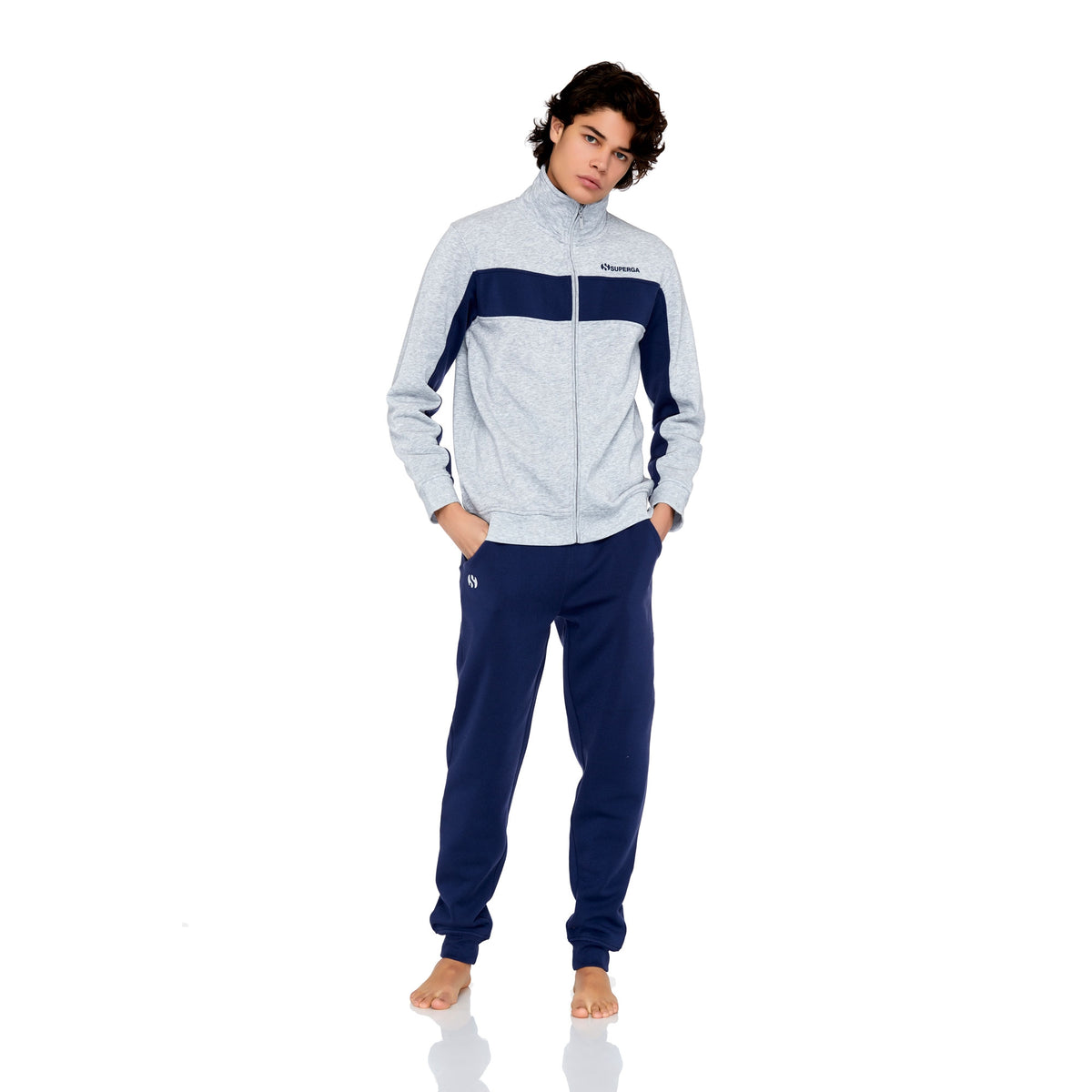 Tuta uomo Superga 20702 felpata collo alto