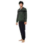 Tuta uomo invernale Superga felpata verde militare 21555