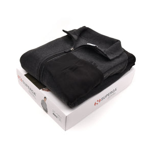 Tuta uomo felpata full zip Superga 22310 grigio/nero