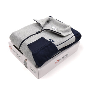 Tuta uomo felpata full zip Superga 22310 grigio blu