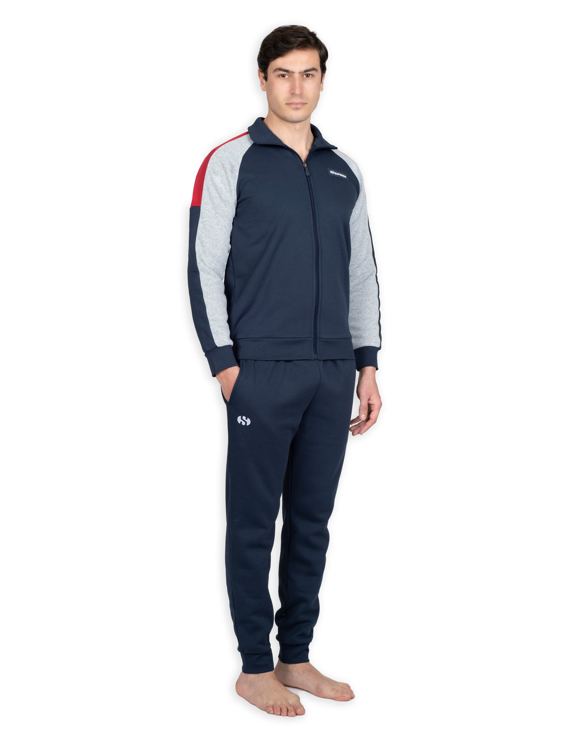 Tuta uomo Superga felpata full zip SMW22311 navy