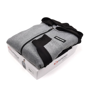 Tuta felpa con cappuccio e zip Superga uomo felpata nero 22313