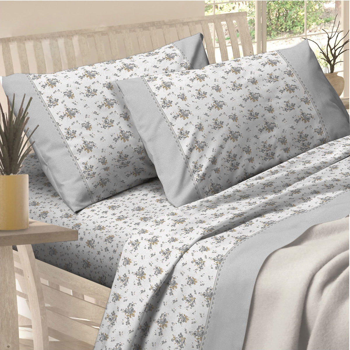 Completo letto lenzuola flanella Preziosa Soffice D24