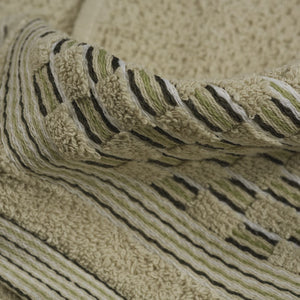 Vingi set asciugamani viso + ospite cotone Sophia verde oliva