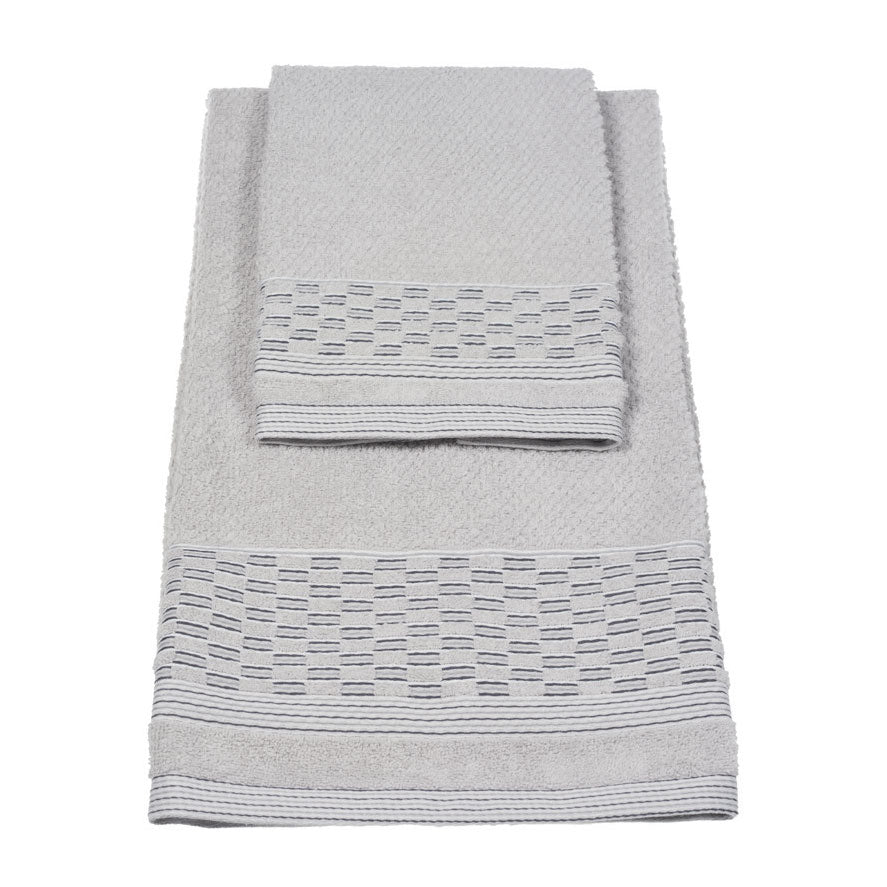 Vingi set asciugamani viso + ospite cotone Sophia grigio