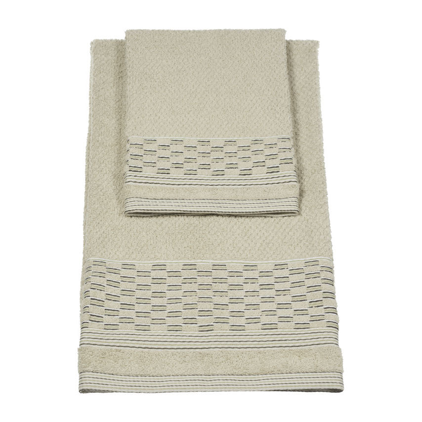 Vingi set asciugamani viso + ospite cotone Sophia verde oliva