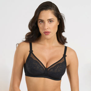 Reggiseno senza ferretto Spiman Alida microfibra e pizzo