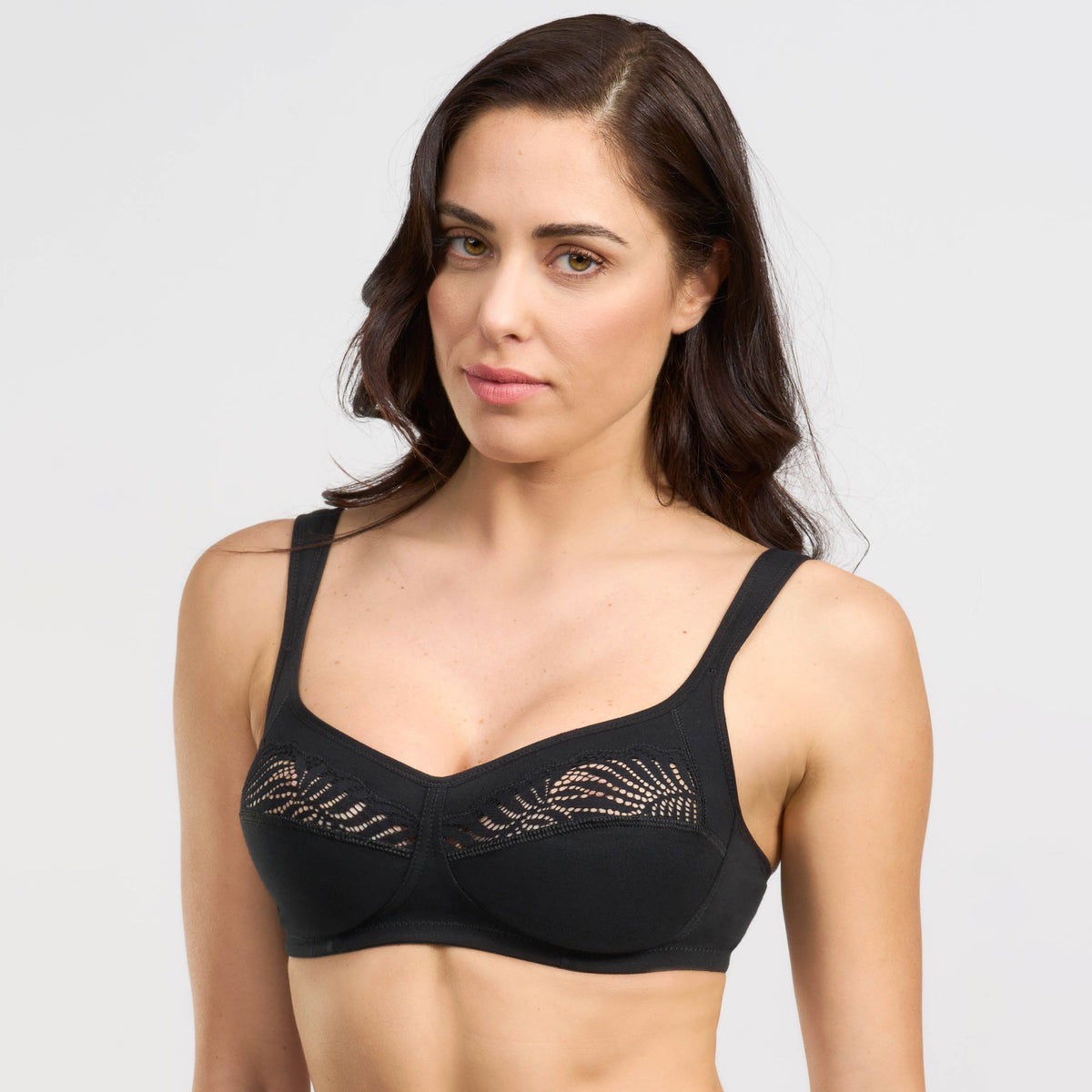 Reggiseno senza ferretto Spiman Paprica cotone elasticizzato e pizzo