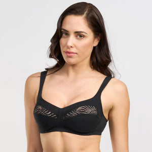 Reggiseno senza ferretto Spiman Paprica cotone elasticizzato e pizzo