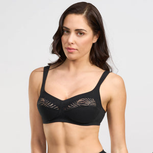 Reggiseno senza ferretto Spiman Paprica cotone elasticizzato e pizzo