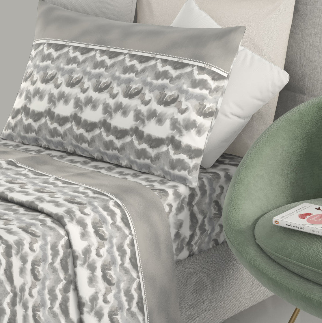 Completo letto Irge cotone fantasia acquarello Spring