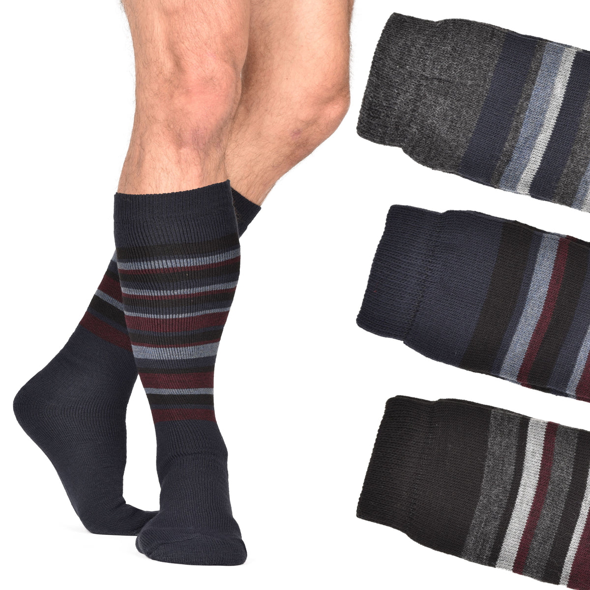 Calze termiche uomo invernali 80% lana 3 paia