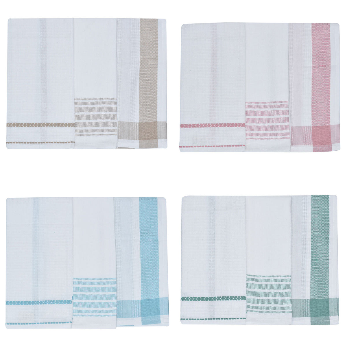 Set da 3 strofinacci Preziosa Candido 3 100% cotone naturale