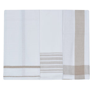 Set da 3 strofinacci Preziosa Candido 3 100% cotone naturale