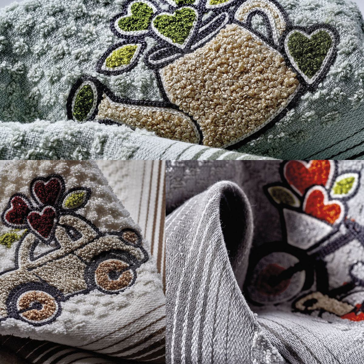 Vingi set 3 strofinacci in spugna di cotone Betty var.A