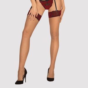 Calze per reggicalze sexy con merletto Obsessive Sugestina