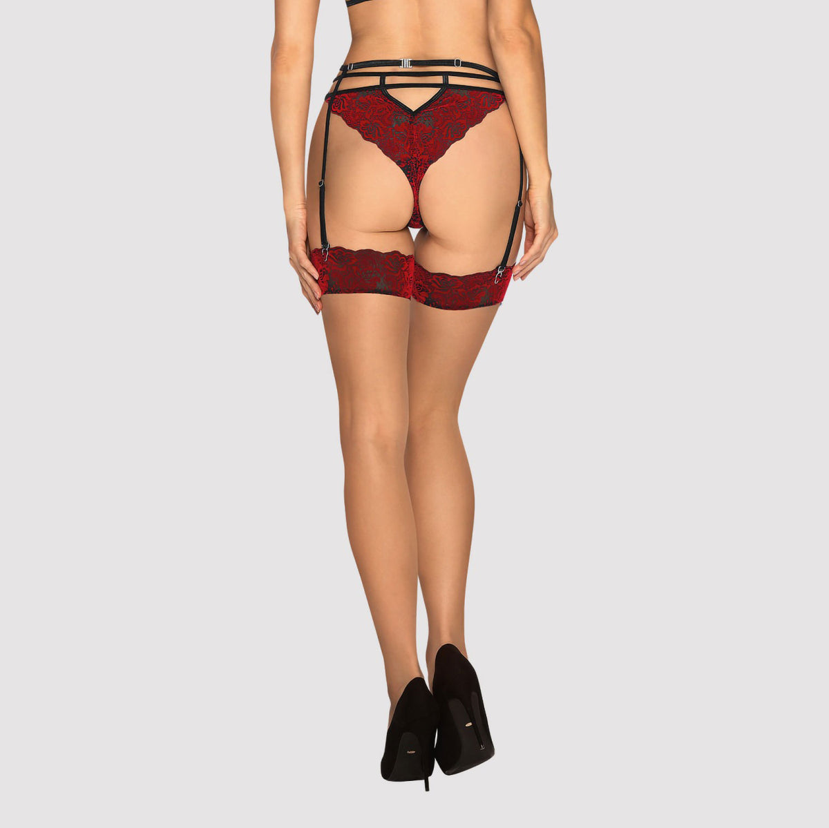 Calze per reggicalze sexy con merletto Obsessive Sugestina
