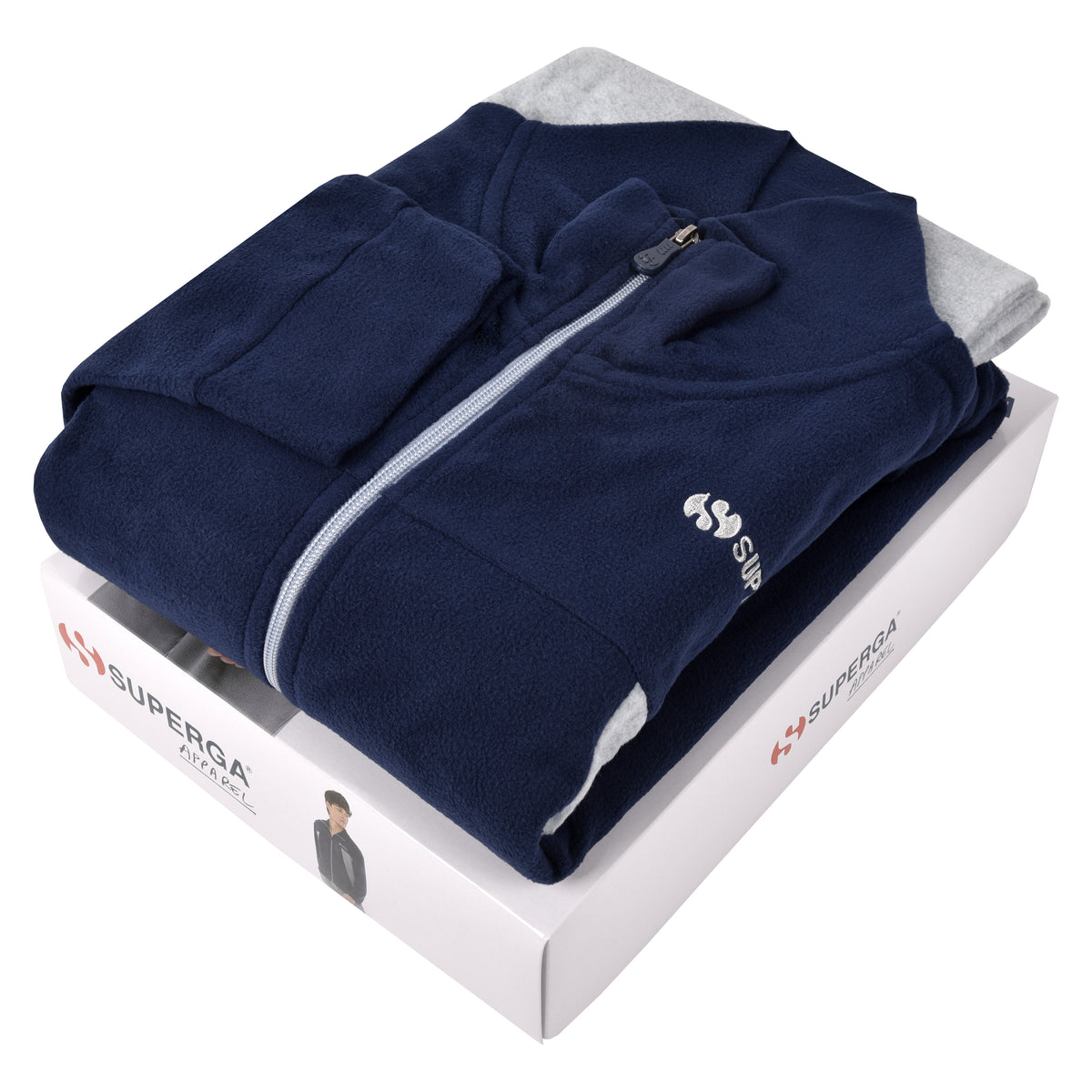 Tuta uomo pile micropolar con zip Superga piombo SMW22331 navy