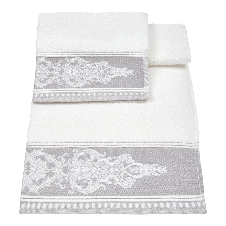 Vingi set asciugamani viso + ospite cotone Sveva bianco
