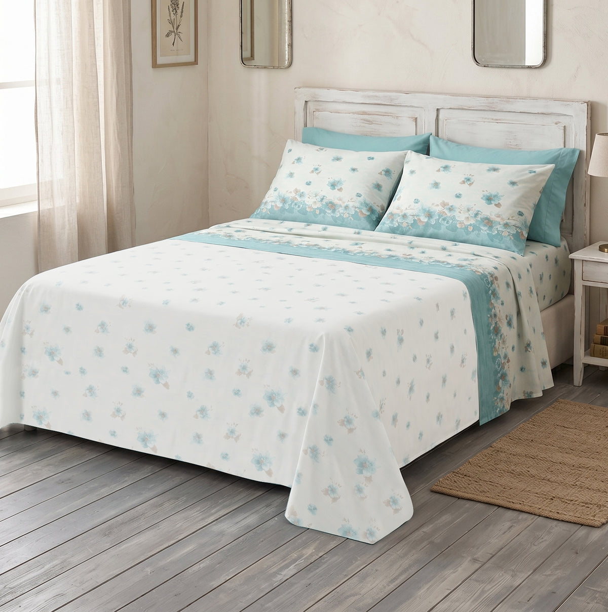 Completo letto floreale cotone Zambaiti switch flowers