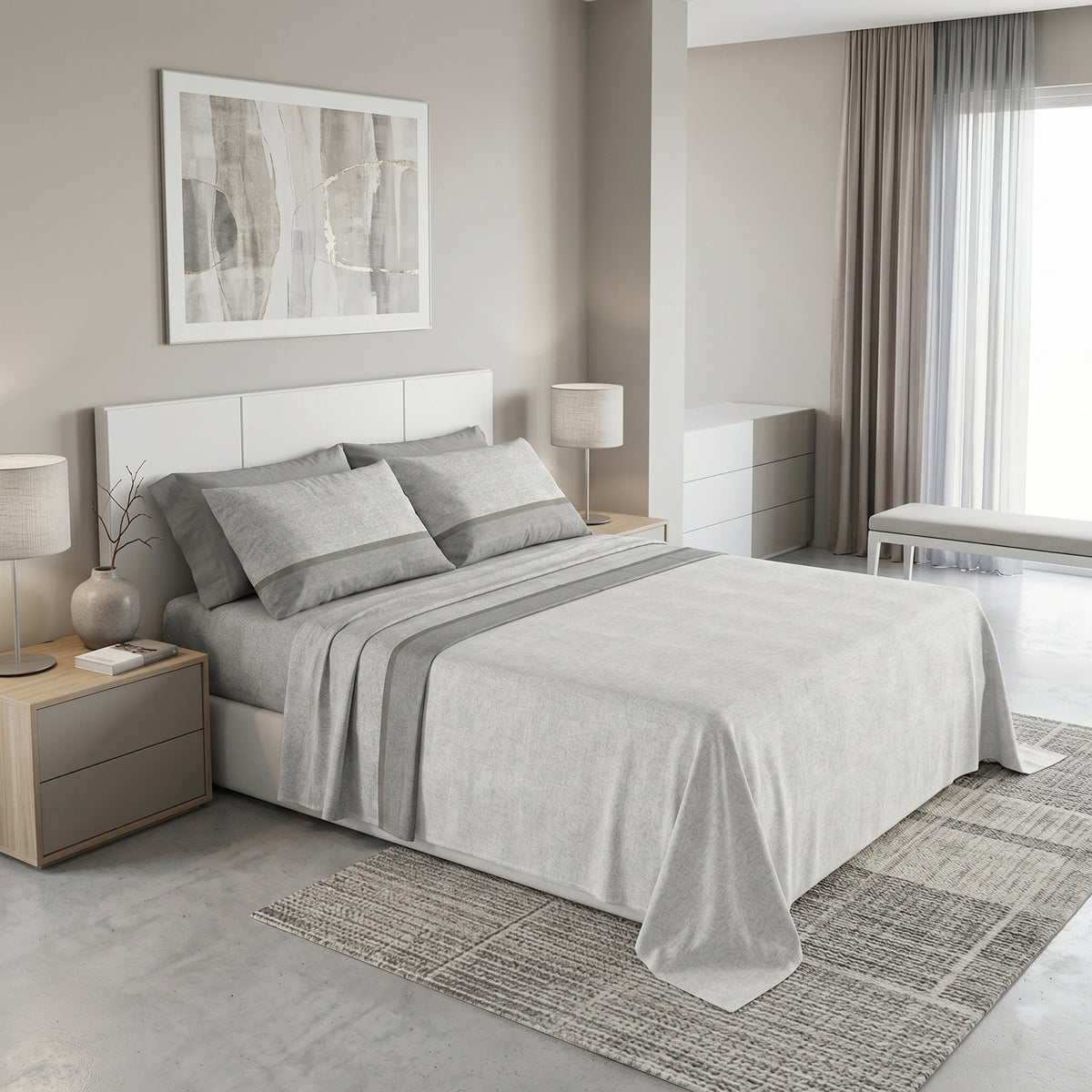 Completo letto 100% cotone Zambaiti switch plein