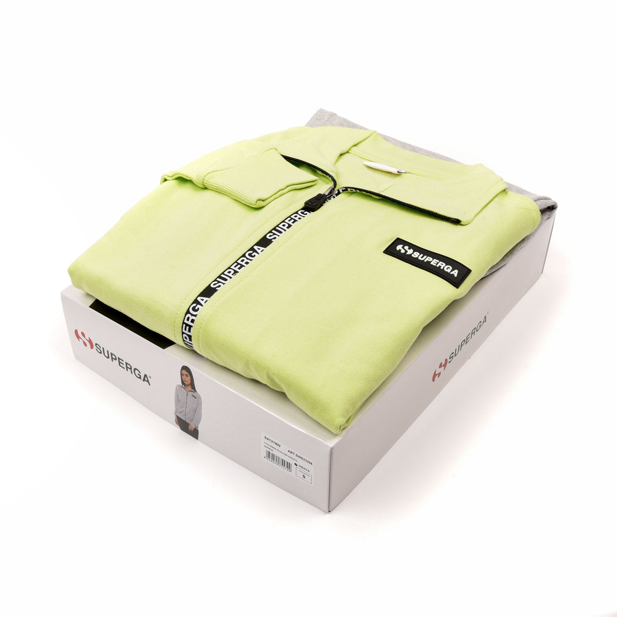 Tuta donna Superga cotone SWS23205 lime grigio melange