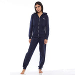 Tuta donna cotone Superga full zip SWS23207 blu navy