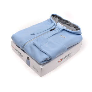 Tuta donna invernale felpata con cappuccio Superga 22411 celeste