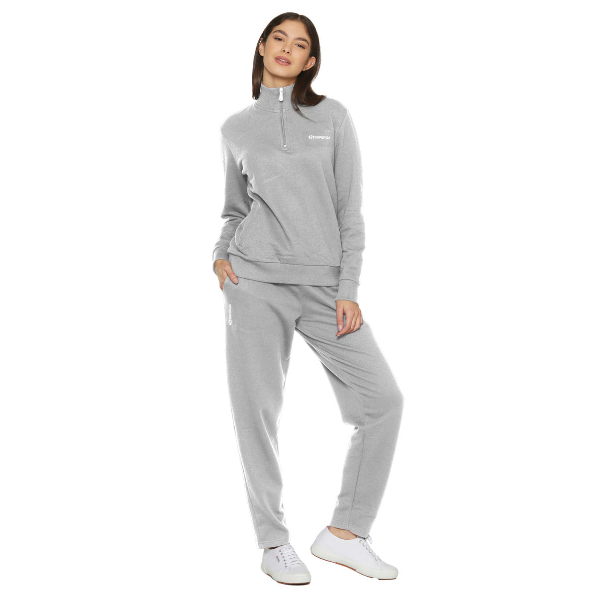 Tuta donna con zip in cotone felpato Superga SWW25802