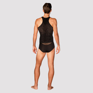 Canotta uomo sexy lavorata semitrasparente Obsessive T103 tank top