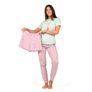 Pigiama donna tris con pantaloncino + pantalone lungo Irge TD54