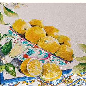 Tovaglia Vingi Tiffany cod.A02 cotone con limoni e decori