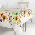 Tovaglia Vingi Tiffany cod. 25 in cotone con girasoli e fichi