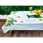 Tovaglia Vingi Tiffany cotone cod.A05 con limoni e frasi