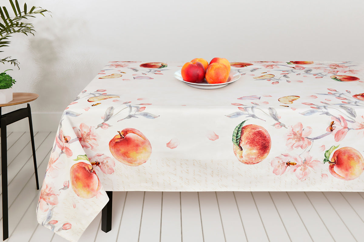 Tovaglia Vingi Tiffany cod.A14 pesche e fiori cotone