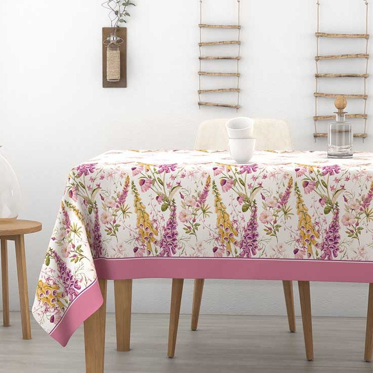 Tovaglia in cotone campanelle margherite Alba Vanilla Irge rosa