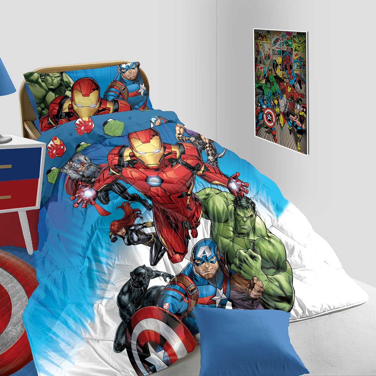 Copriletto trapunta invernale Avengers Marvel