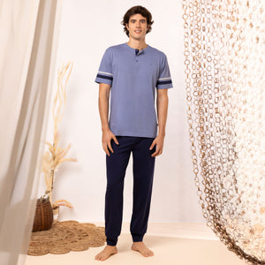 Pigiama uomo tris pantalone + pantaloncino in 100% cotone Irge TU42 / TUC27
