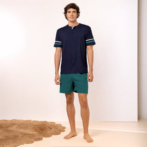 Pigiama uomo tris pantalone + pantaloncino in 100% cotone Irge TU42 / TUC27