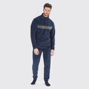 Pigiama uomo in caldo pile coral scollo a serafino Nazzareno Gabrielli U5025