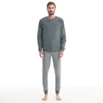 Pigiama uomo caldo cotone grigio Ambro 8001