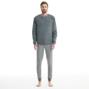 Pigiama uomo caldo cotone grigio Ambro 8001